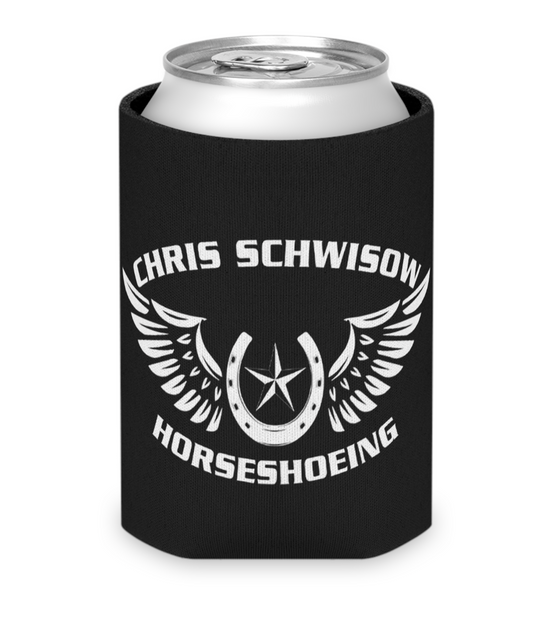 Chris Schwisow Horseshoeing Koozie