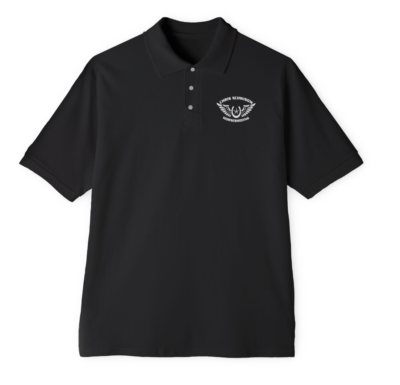 Chris Schwisow Horseshoeing Chest logo Polo