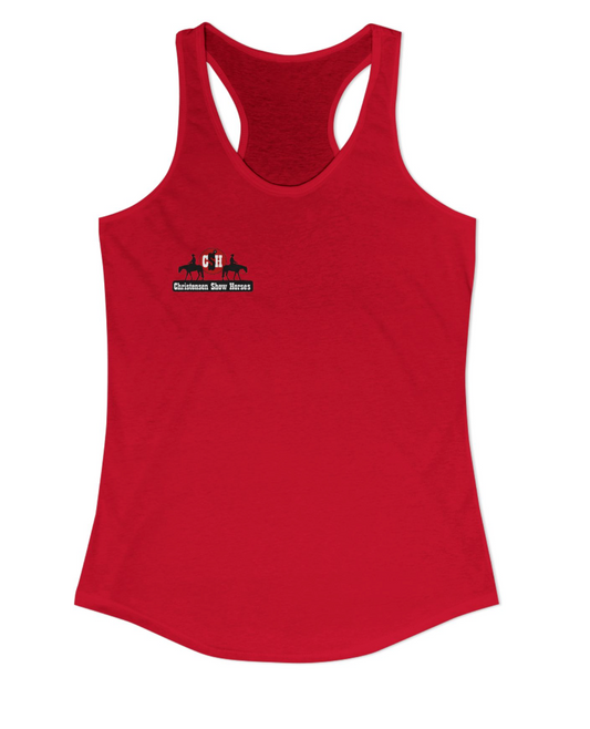 Christensen Show Horses Chest Logo Racerback Tank