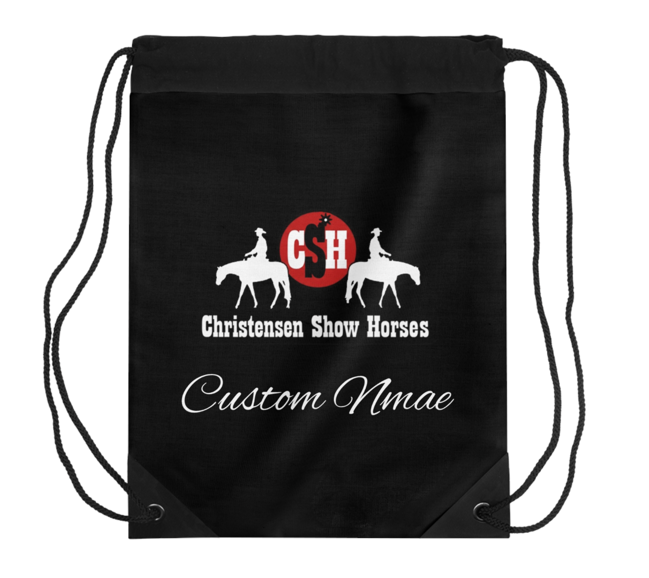 Christensen Show Horses Drawstring Bag