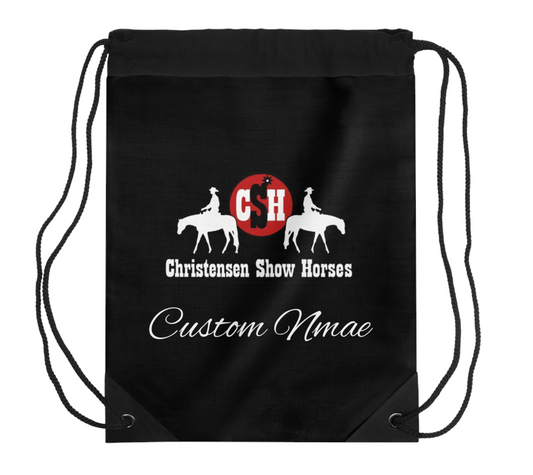 Christensen Show Horses Drawstring Bag