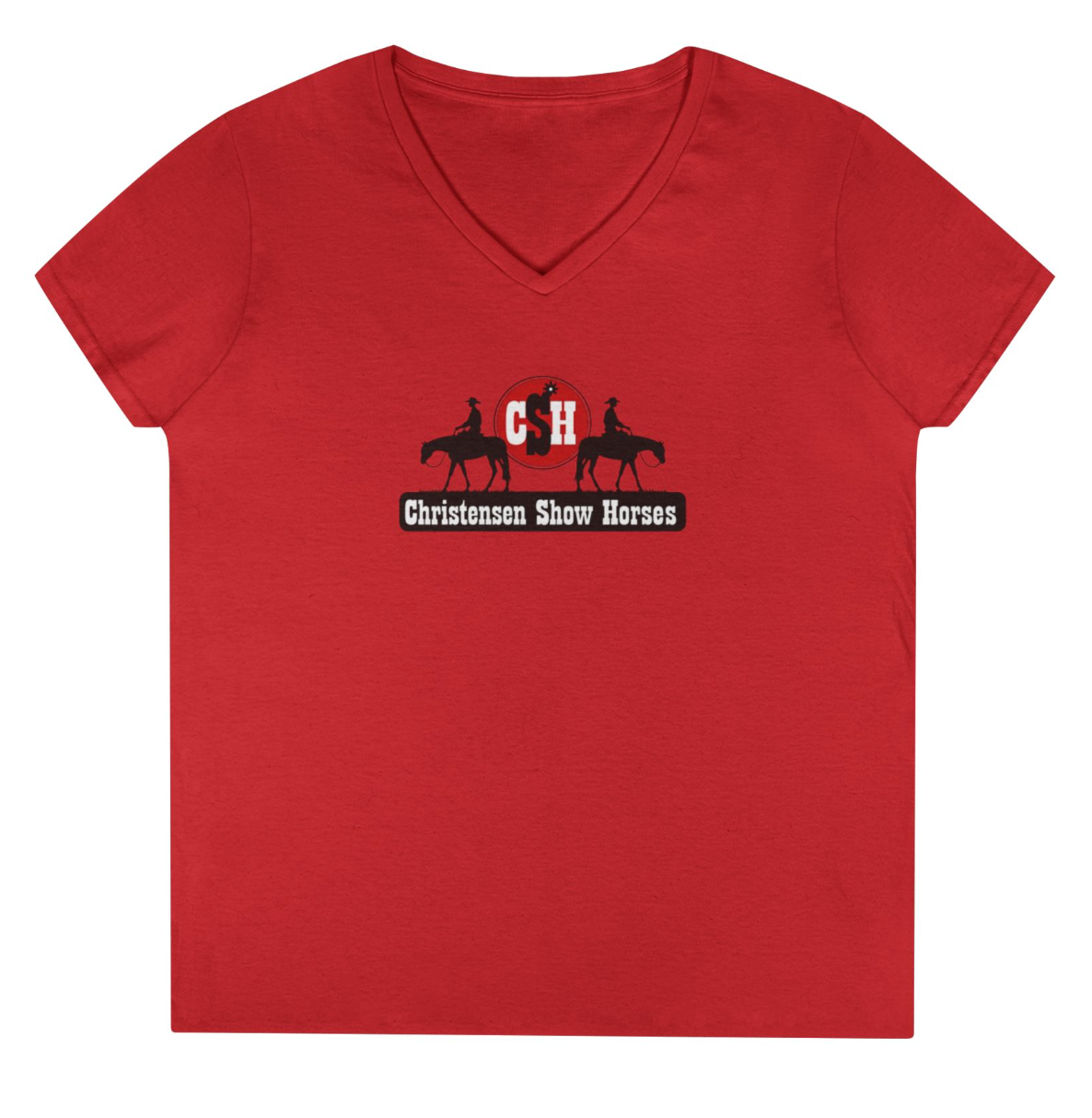 Christensen Show Horses Full Logo Women's Fitted V-neck Apparel