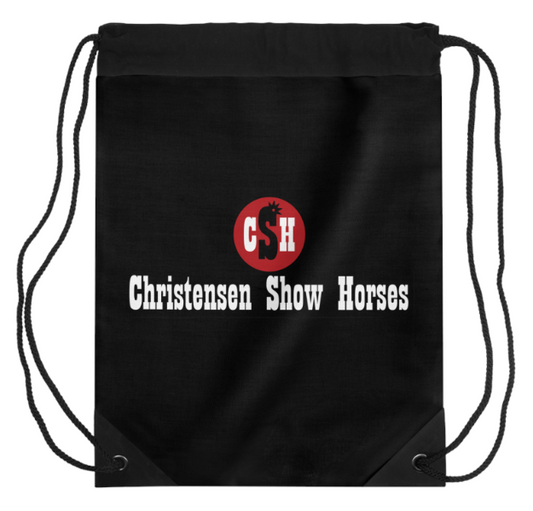 Christensen Show Horses Drawstring Bag