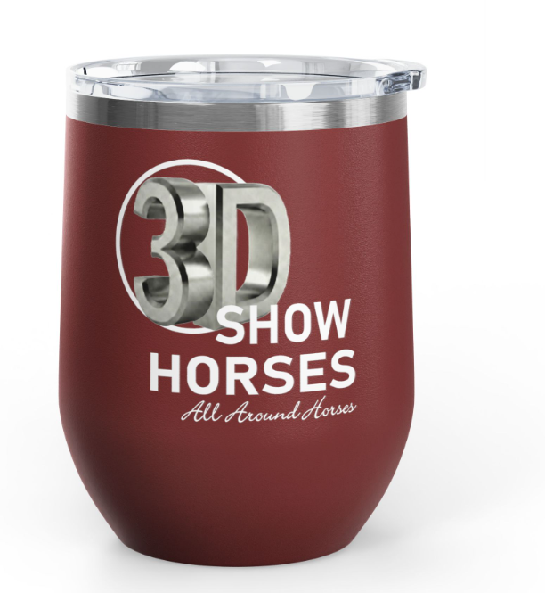 3D Show Horses Wine Tumbler