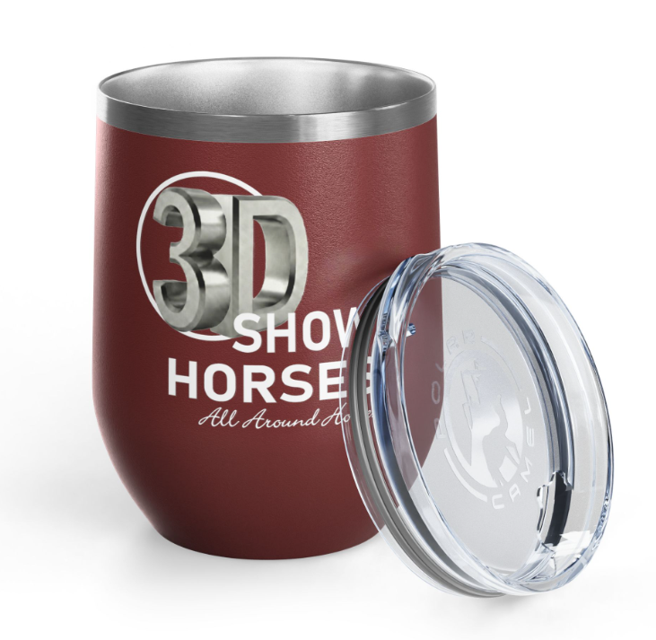 3D Show Horses Wine Tumbler