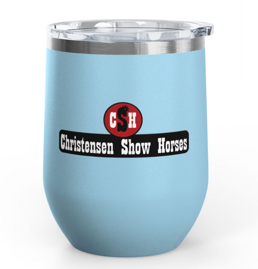 Christensen Show Horses Wine Tumbler