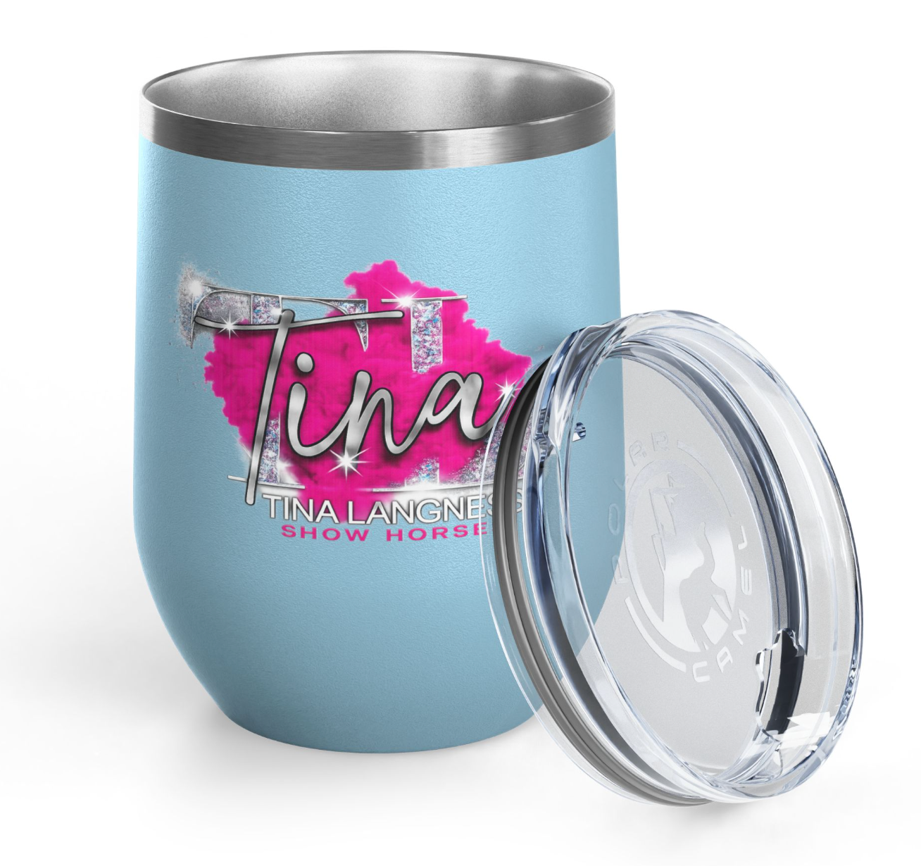 Tina Langness Show Horses Wine Tumbler