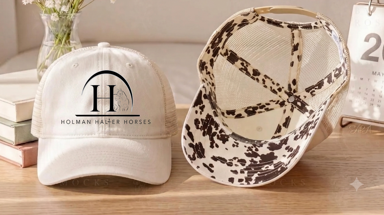 Holman Halter Horses Women's Washed Mesh Decorative Hat