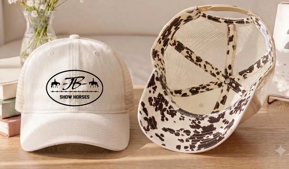 Justin Brown Show Horses Women's Washed Mesh Decorative Hat