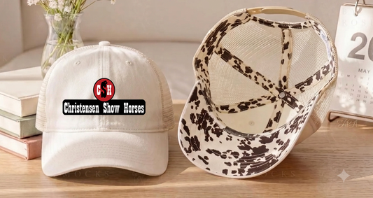Christensen Show Horses Women's Washed Mesh Decorative Hat