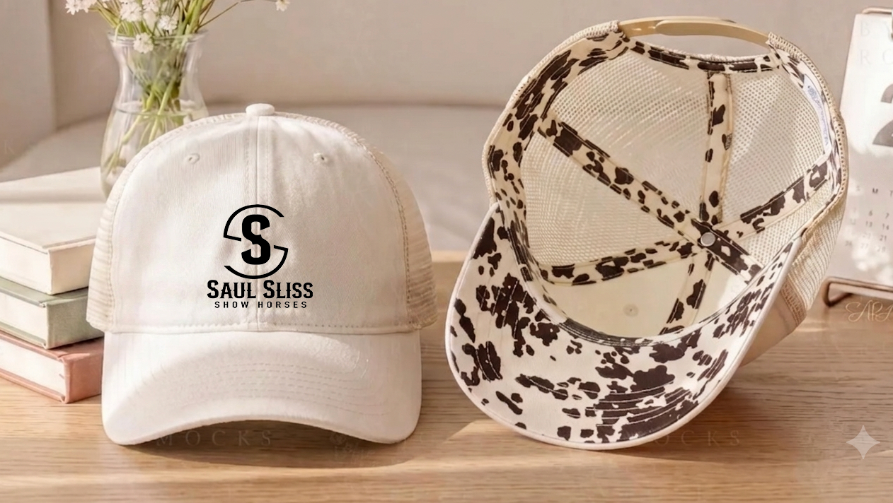 Saul Sliss Show Horses Women's Washed Mesh Decorative Hat