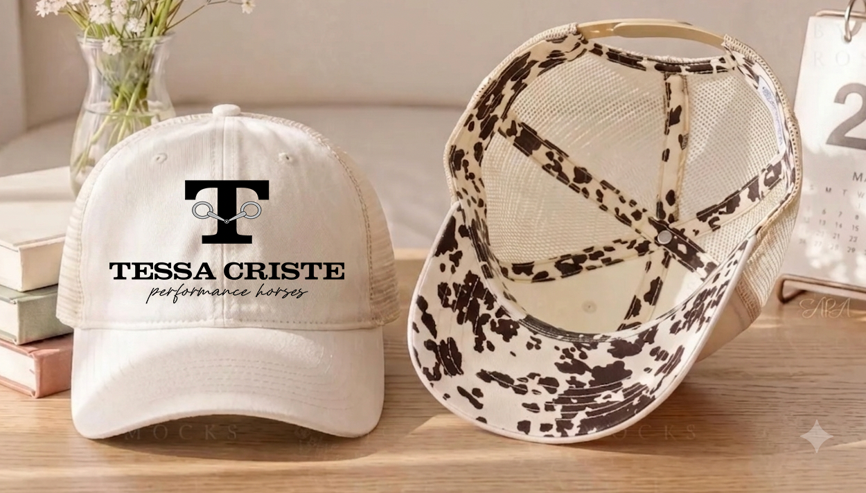 Tessa Criste Performance Horses Women's Washed Mesh Decorative Hat