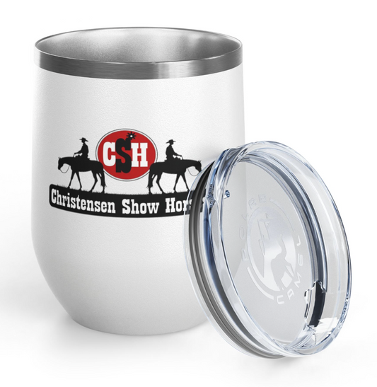 Christensen Show Horses Wine Tumbler
