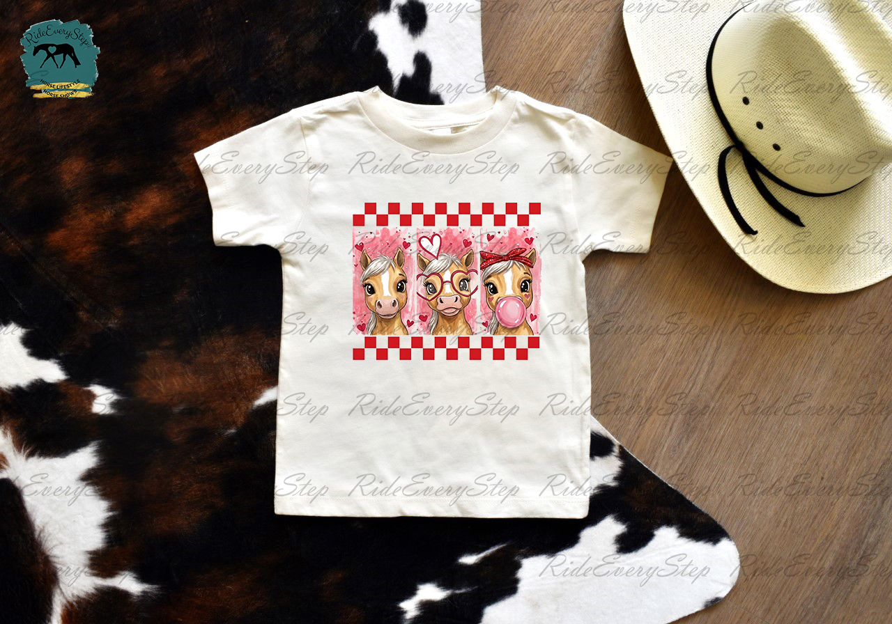 Horse Valentine's Day Shirt, Custom Equine Infant and Toddlers Apparel