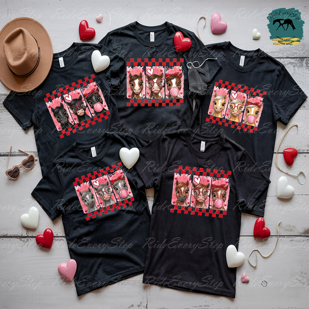Horse Valentine's Day Shirt, Custom Equine Apparel
