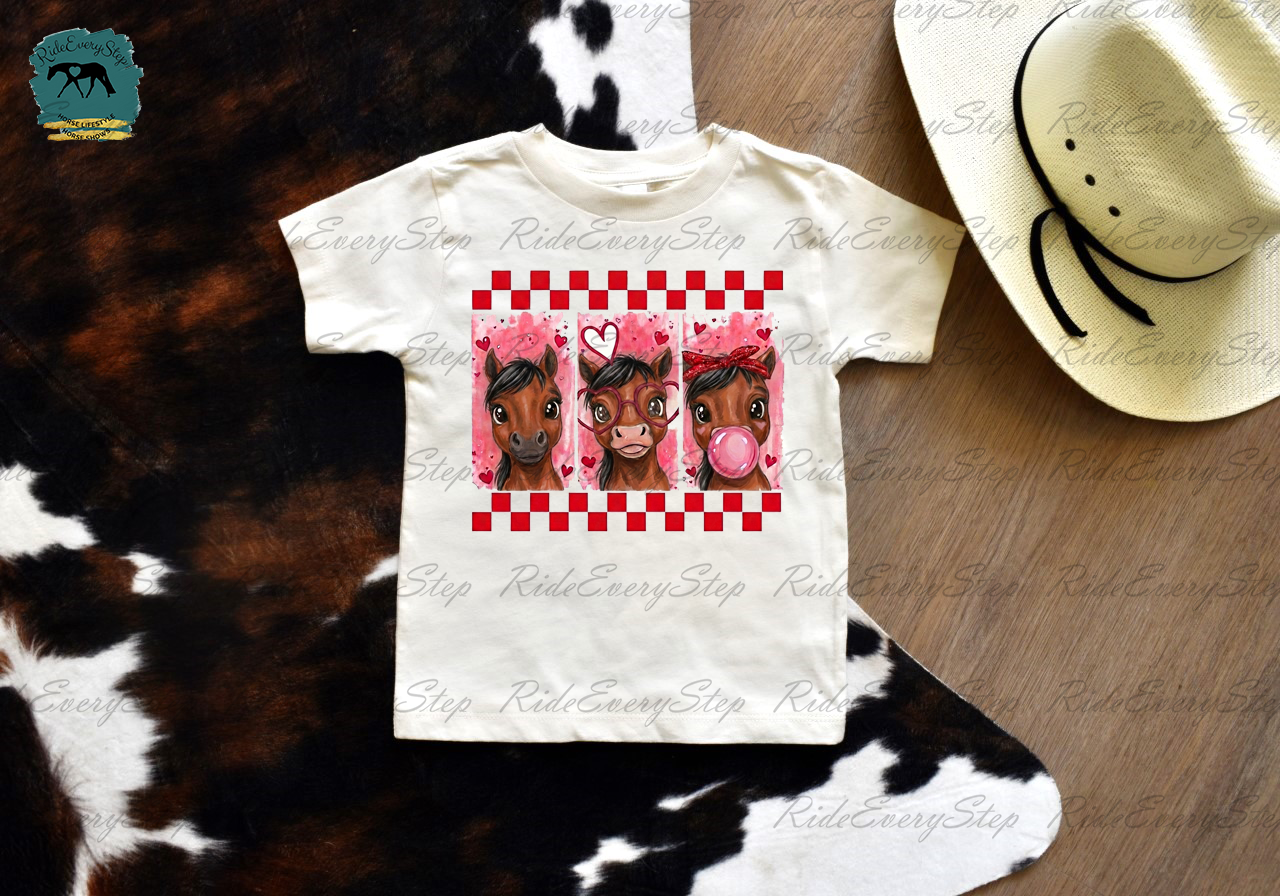 Horse Valentine's Day Shirt, Custom Equine Infant and Toddlers Apparel