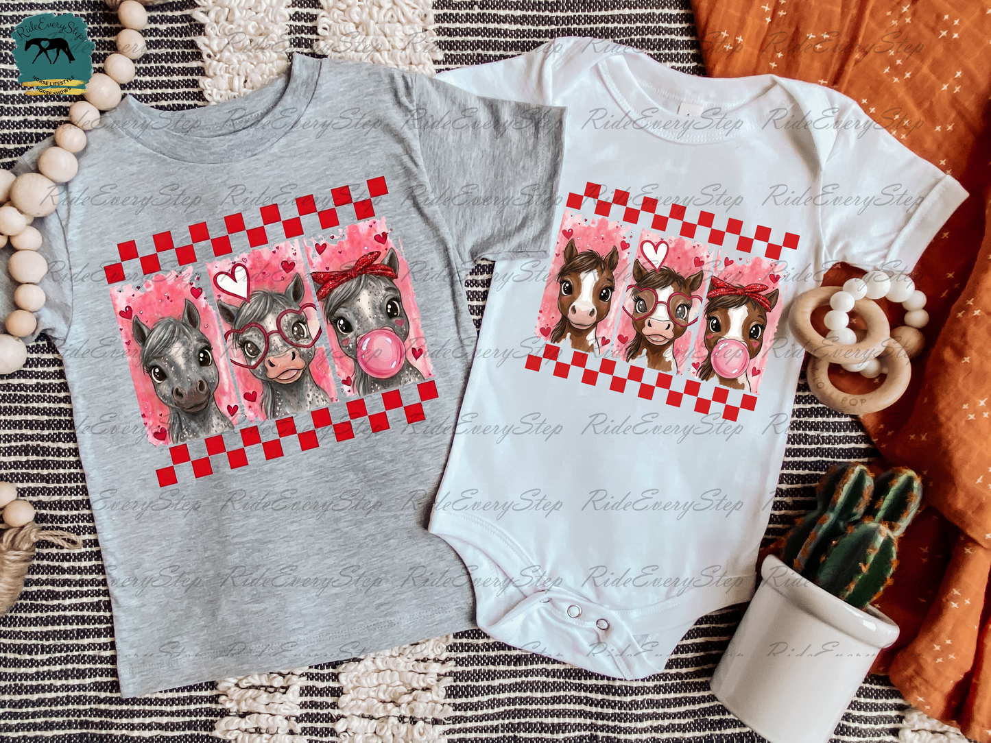 Horse Valentine's Day Shirt, Custom Equine Infant and Toddlers Apparel